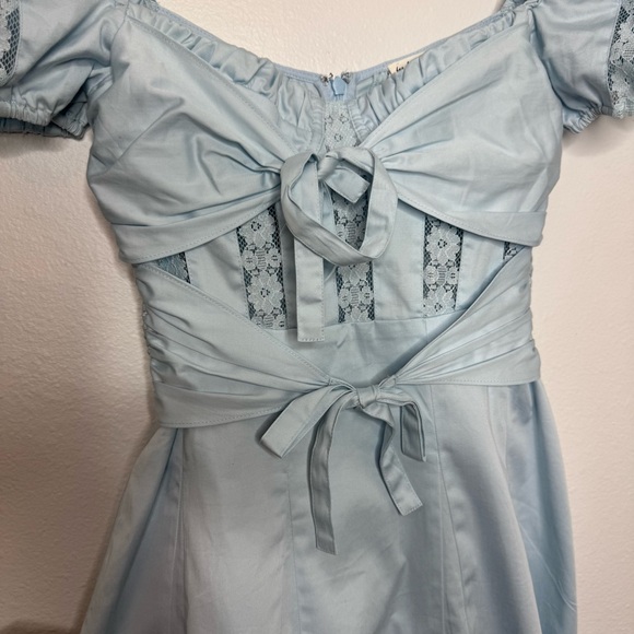 For Love & Lemons Baby Blue Chantalle Mini Dress - Picture 6 of 8